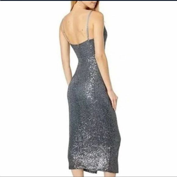 BRAND NEW LAUNDRY by SHELLI SEGAL CROWL NECK SLEEVELESS SEQUIN DRESS - Picture 9 of 16